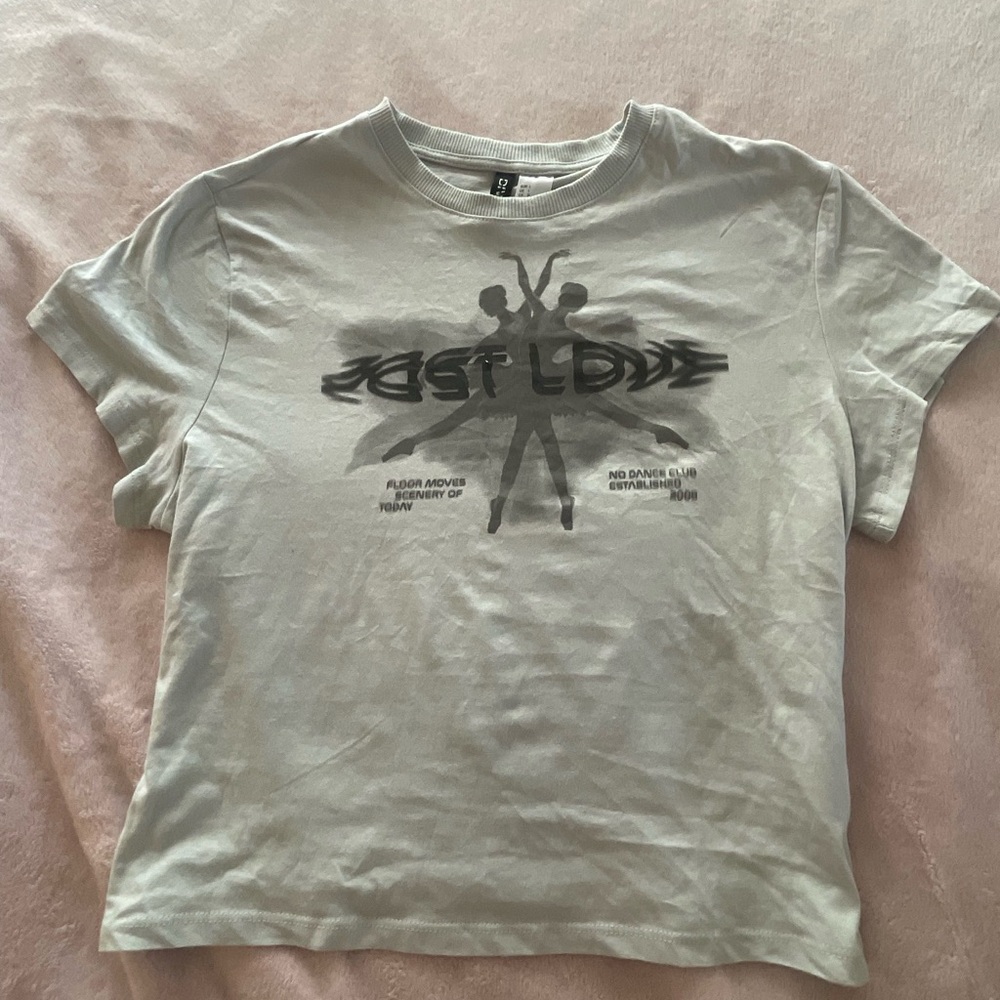 grey shirt, with ballerinas, size large, from h&m